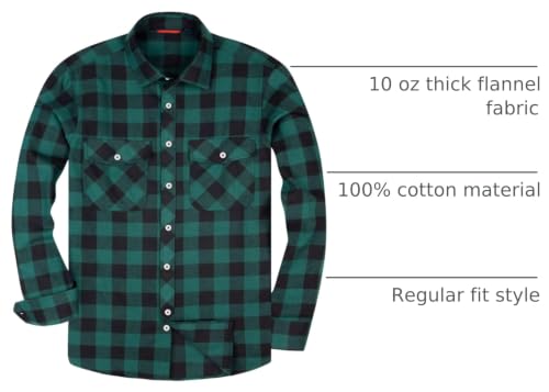 Image of Alimens & Gentle Men's Button Down Regular Fit Long Sleeve Plaid Flannel Casual Shirts