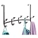 mDesign Spa Over the Door 10-Hook Rack for Coats, Hats, Robes, Towels - Bronze