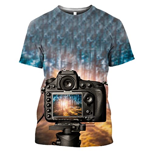 T-shirt 3D humoristique et film appareil photo punk unisexe taille 3XL T-51
