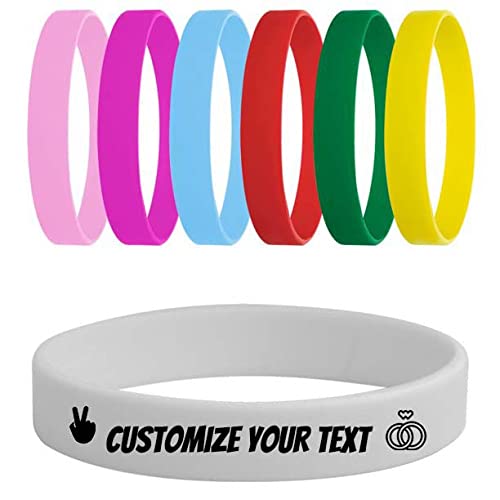 TEMEITE Personalised Silicone Wristbands - Deep Engraved Custom Rubber Bracelets for Men, Women & Kids | Medical Alert ID, Peanut Allergy, Event & Team Bands | Waterproof-Grey — image 1