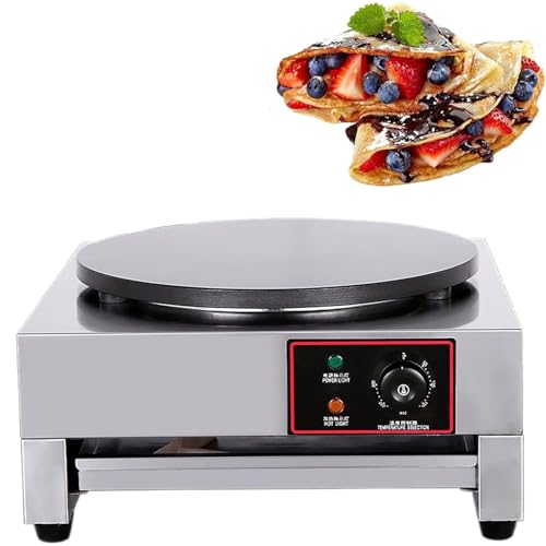LIULIQ Máquina Eléctrica para Hacer Crepes, Máquina para Hacer Panqueques Redonda Antiadherente con Interruptor Independiente, Alta Potencia De 2800 W, Diámetro De La Plancha 400 Mm * Espesor 20 Mm