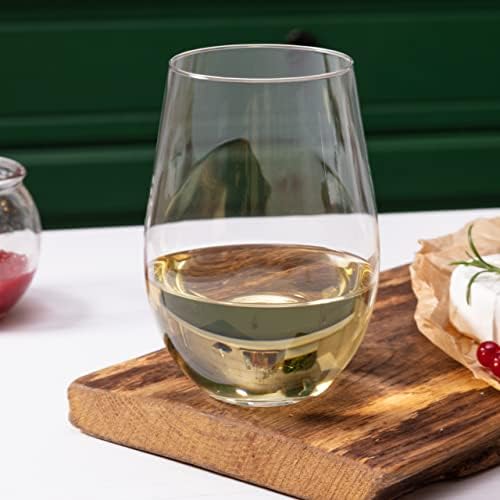 Krosno Stemless Red Wine Glasses | Set of 6 | 580 ML | Harmony Collection | Also can be Used as a Water Juice Glass | Perfect for Home, Restaurants and Parties | Dishwasher Safe