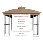 Canopy Top for Garden Treasures 10 ft x 10 ft Brown Metal Square Semi- Gazebo Model #L-GZ038PST-F (Tan) (Fabric TOP ONLY) - Image 3