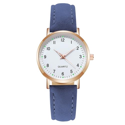 AOOSU Damenuhr Leder, Damen Analog Quarz Uhr mit Leder Armband, Uhren Damen Einfache Business Klassische Armbanduhr Lässig Quarzuhr Kleideruhr Nachtlicht