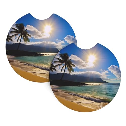 Posavasos Carro Modelo Hawaii Beach 2 Piezas miniatura 2