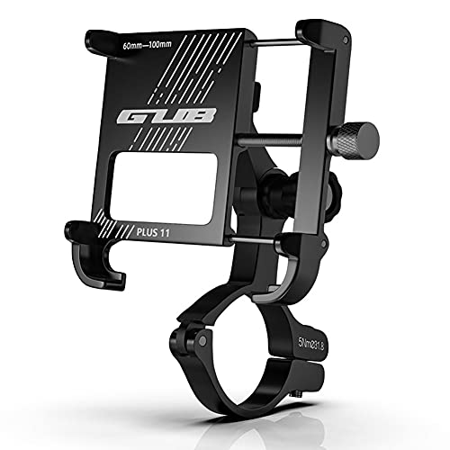 Kasivouk PLUS11 Universal e-Bike Fahrrad Motorrad Halterung für Handy, Smartphone, Navi usw. Schwarz | Aluminiumlegierung Einstellbar für 3,5-6,5" Handy MTB Road Bike Phone Halterung Cover