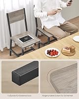 VASAGLE Esszimmerstühle, Küchenstühle, 2er Set, Metallrahmen, für Esszimmer, Wohnzimmer, Küche, Greige meliert-mattgrau LDC092G01 – Ansicht 6