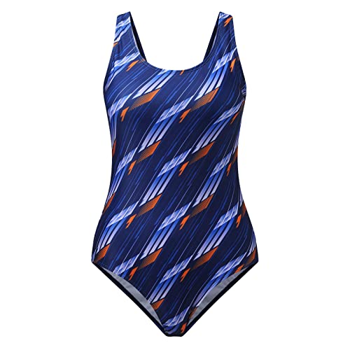 Maillot de bain 1 pièce gainant bleu marine M à rayures
