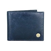 WildHorn Men's WH271GW Genuine Leather Wallet - Detachable Card Holder, Blue