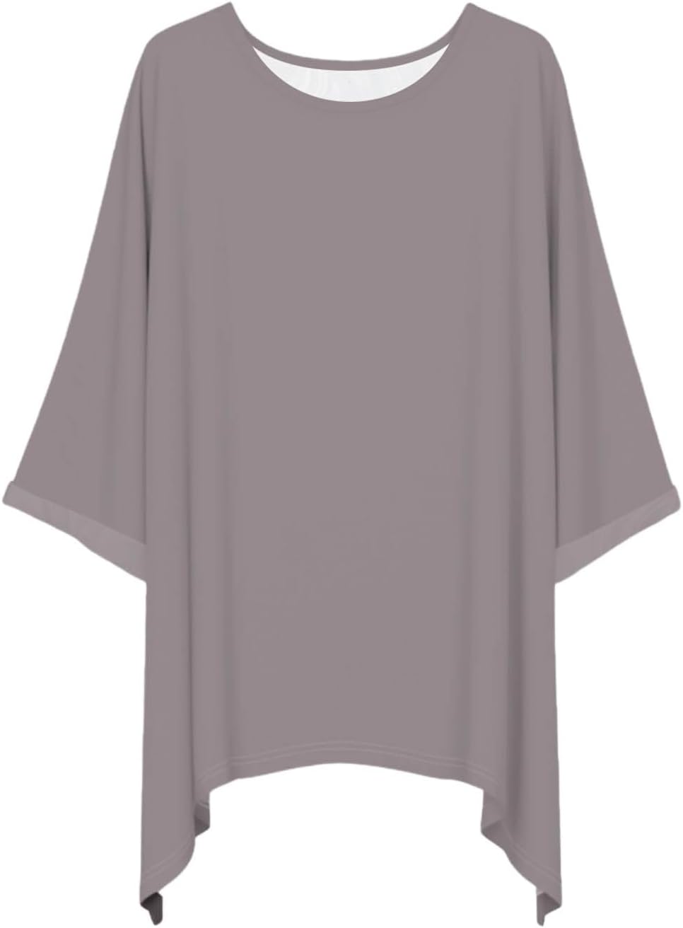 Women's Plus Size Shirts Half Sleeve Round Neck Summer Tops Casual Loose Basic Blouses Trendy Solid Color Clothes
