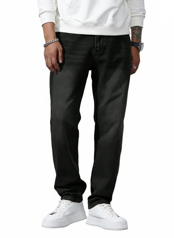 Men’s Mid Rise Straight Leg Stretch Denim Jeans | Ripped Distressed Faded Wash Cotton Blend Pants Men’s Mid Rise Straight Leg Stretch Denim Jeans | Ripped Distressed Faded Wash Cotton Blend Pants