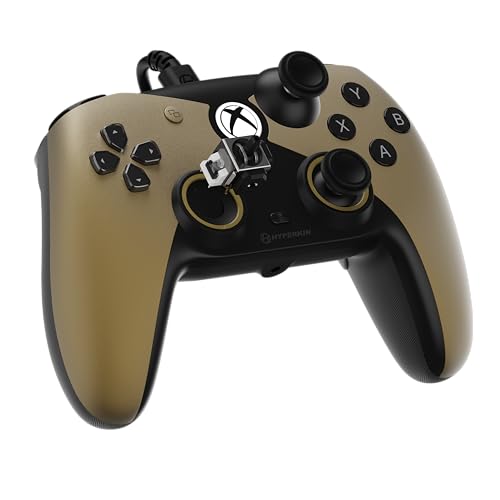 Image of Hyperkin The Competitor Wired Controller for XBOX Series X|S, XBOX One & PC with Hall Effect Joysticks & Impulse Triggers; Symmetrical Layout & Precision D-Pad - Officially Licensed XBOX - Midas Touch (Gold)