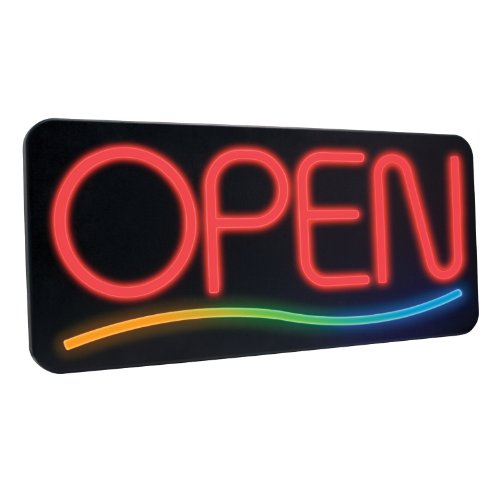 Newon LED Open Sign with 8-Inch Font, 3 Color Wave, Flashing Effects (3284)