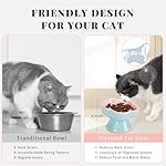 S&Q's CERAMICS Raised Slow Feeder Cat Bowl, Ceramic Elevated and Titled Glass Food Bowl Small Dogs Slow Feeder, Flower Shaped Cute Cat Dish for Dry and Wet Food (Pink, 5.8") - Image 5