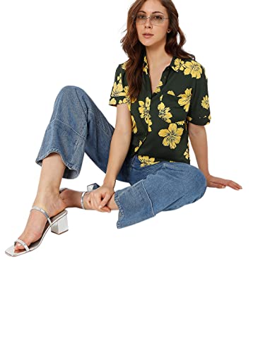 Image of VERO MODA Women's Polyester Regular Fit Collar Neck Shirt