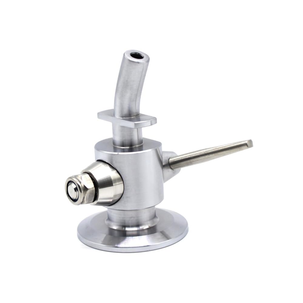LXYTT Valves, Silver 1.5" Tri Clamp Connect Clover 50.5mm Ferrule OD SUS304 Sanitary Sample Valve Beer Homebrew Fermentation Extract Sampling