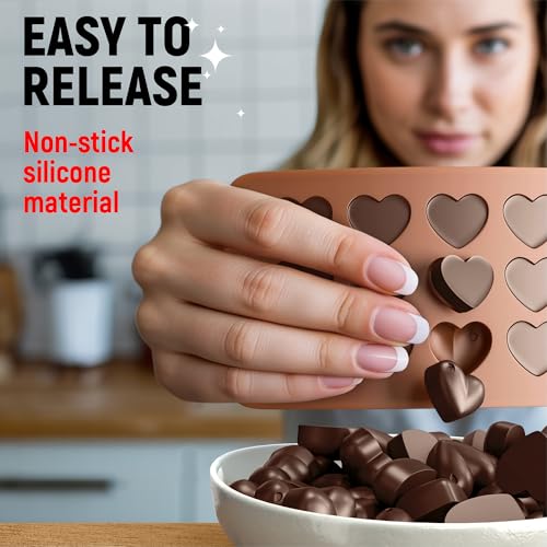 image for Mighty-X Chocolate Moulds Silicone - Set of 6 - Non-Stick & Food Grade