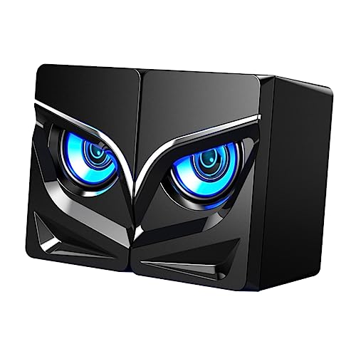 Altavoces USB de sonido estéreo 2.0 Uonlytech con iluminación de colores para PC de oficina