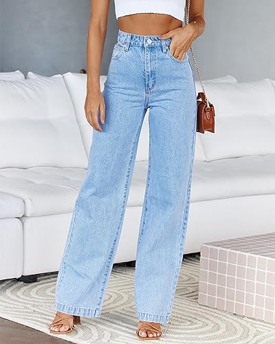 Cicy Bell Women's High Waisted Jeans Boyfriend Baggy Straight Leg Casual Denim Pants with Pockets3