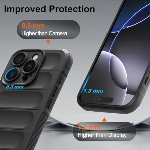 Image of ShieldTech AirGuard Series Back Cover Case for Apple iPhone 16 Pro | Microfiber Lining | Airbag Cushion Drop Protection | Shockproof Silicone Cover Case | Anti Slip Grip - Black for iPhone 16 Pro