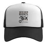 Adult Humor Dachshund Newspaper Ad, Wiener Rides 25 Cents Trucker Hat with Adjustable Mesh Back, Black/White