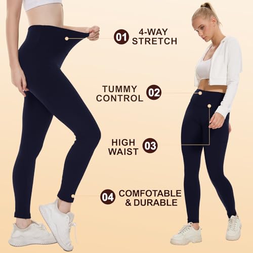 NexiEpoch Leggings forradas de lã femininas com bolsos - calças térmicas de inverno resistentes à ág