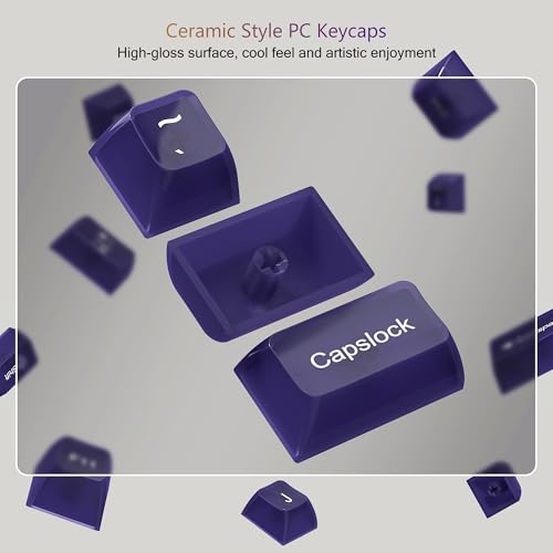 Image of Womier Keyboard Keycaps Jelly Purple, Cute Keycaps Transparent Clear
