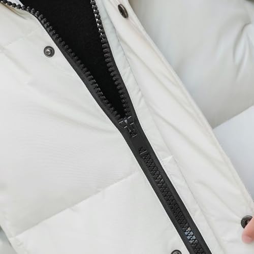 Abrigo largo con capucha de plumón para hombre chaqueta acolchada de invierno casual 5