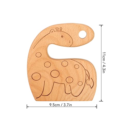 Cortador De Madeira Seguro MOUMOUTEN - Faca De Cozinha Infantil Com Padrão Girafa De 11 X 9,5 Cm, Fa