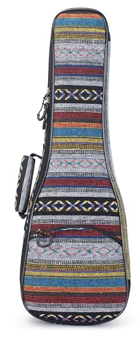 Image of MUINS Ukulele Bag,21 23 26 Durable Colorful Ukelele Case with Thicker Pad with Double Adjustable Straps, Storage and Handle (Grey, Concert 23 Inch)
