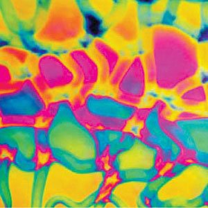 4 inch X 4 inch Dichroic Cool Lava On Thin Clear Glass - 90 Coe