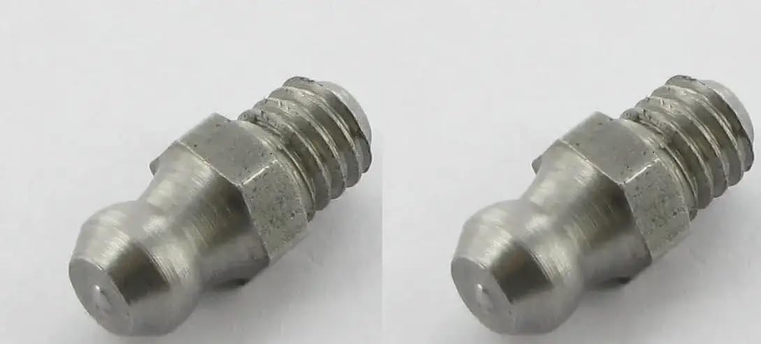 cyclingcolors 2 x grease nipple steel cone grease gun nipple tractor lawn mower car motorcycle scooter, M6 180°