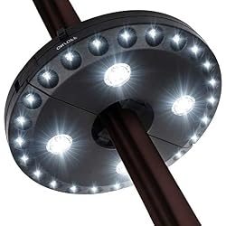 Patio Umbrella Light, 28 LED Lights, Umbrella Pole Light(White) | 200 lumens 3 Lighting Modes Cordless 4 x AA Battery Operated, for Patio Umbrellas, Camping Tents or Outdoor Use