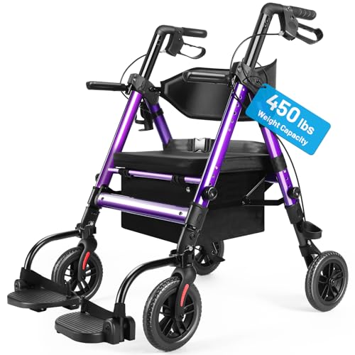 AKOASM Heavy Duty Rollator Walker with Seat