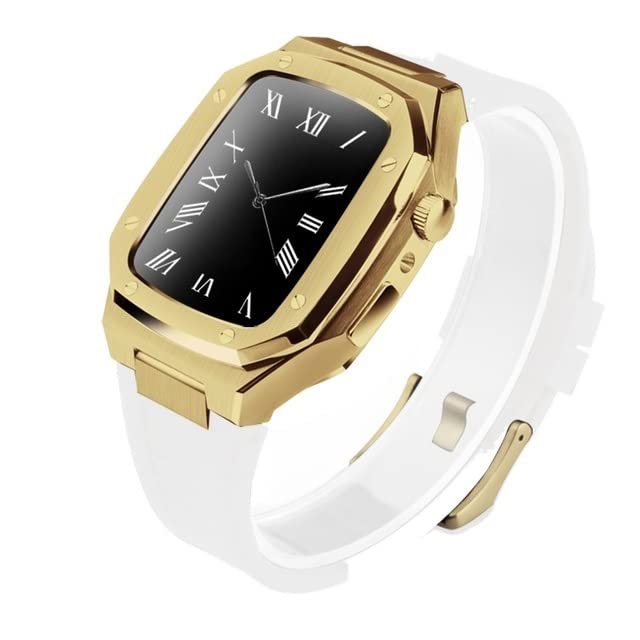 Bracelet Apple Watch 45mm avec boîtier métal pour le sport et le bureau iWatch 8 7 SE