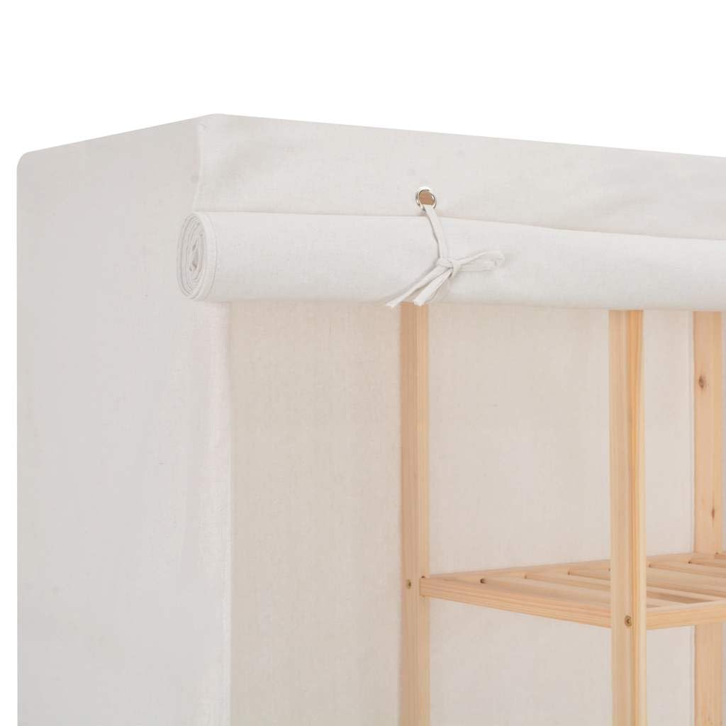 vidaXL Kleiderschrank Weiß 173 x 40 x 170 cm Stoff
