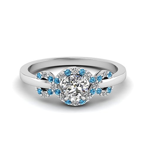 Bague infini halo diamant rond en argent | Trouvez enfin la taille idéale du 47 au 70