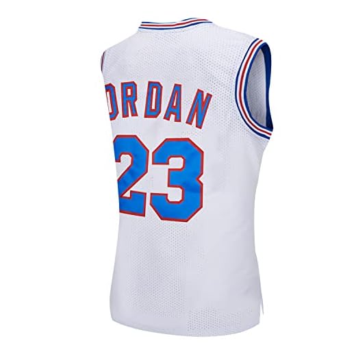 CAIYOO 23 Space Movie Basketball Jersey for Men 90s Hip hop Clothing (White, Medium)