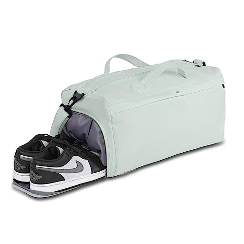 Sports Travel Gym Bag for Women, Workout Duffel Bag Overnight Shoulder Bag with Shoes Compartment and Wet Pocket Ladies Weekend Bag Carry on Luggage Bag for Airplane Beach Mint Green