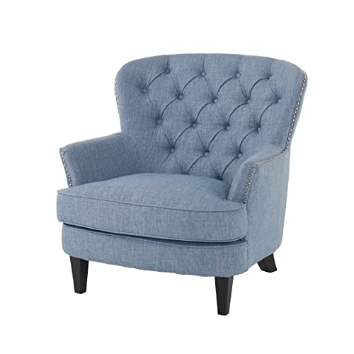 Christopher Knight Home Tafton Fabric Club Chair, Light Blue 33D X 35.25W X 33.75H In #TOP19