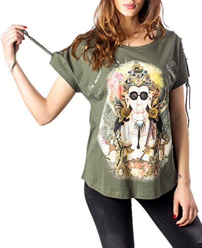 Desigual Women's T-Shirt Short Sleeve, CAQUI, Extra Small
