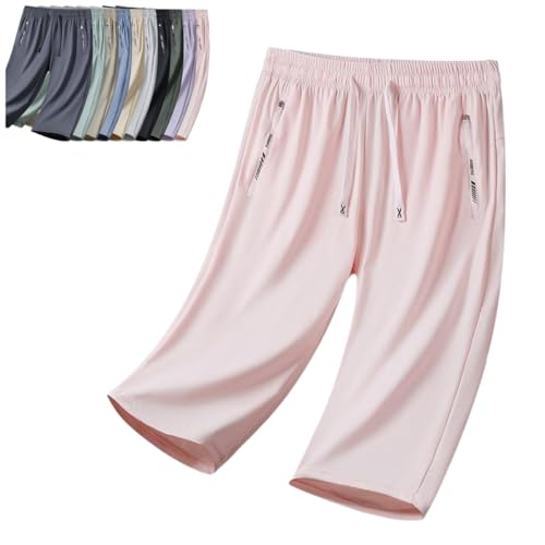 LUNANSM Iced Active Shorts for Women,Unisex Ultra Stretch Iced Active Quick Drying Shorts,Plus Size Shorts with Zipper Pockets