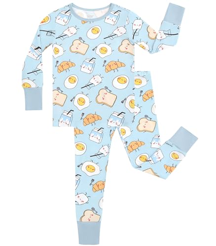 Image of Toddler Boys Girls Clothes Viscose from Bamboo Long Sleeve Top and Pants Clothing Set Soft 2Pcs Kid Outfit