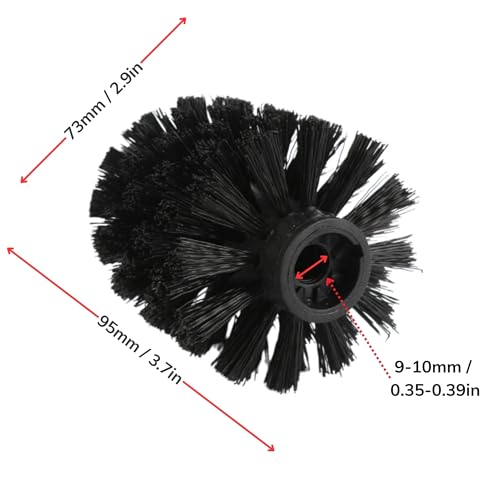 Image of 3PCS Toilet Brush Head Replacement Refills, Easy Screw-On Design, Sturdy Simple Compact Replaceable Stiff Bristles, Make Deep Cleaning, Good Grip for Bowl Plunger in Guest Office Master Bathroom-Black