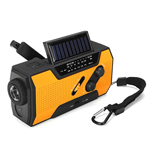 Solarbetriebenes Radio Nothandkurbelradio AM/FM-Wetterradio Mit Leselampe LED-Taschenlampe 2000Mah Power Bank Und SOS-Alarm Für Den Haushalt Im