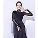 Yhhsgscr Latin Dance One Piece Top for Women Long Sleeve Salsa Dancewear Cha Cha Ballroom Dancing Performance Costume,Black,L