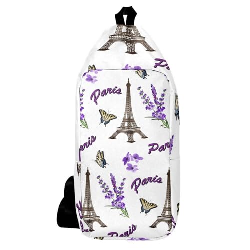 Sac de voyage Tour Eiffel lavande compact avec bandoulière ergonomique réglable