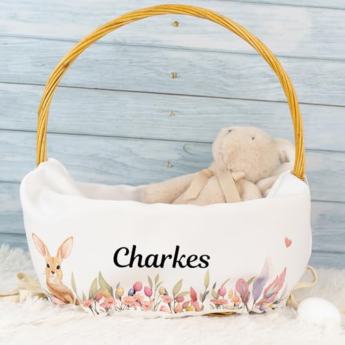 MT WORLD Easter Basket Liner Only Personalized Peter Rabbit Easter Basket Liner with Name Monogram Bunny Easter Basket Liner Gift for Easter Gift for Easter