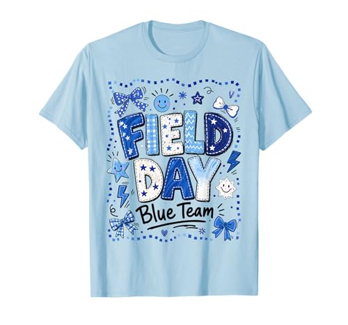 Field Day Blue Team Funny for Kids Teacher Field Day Games T-Shirt