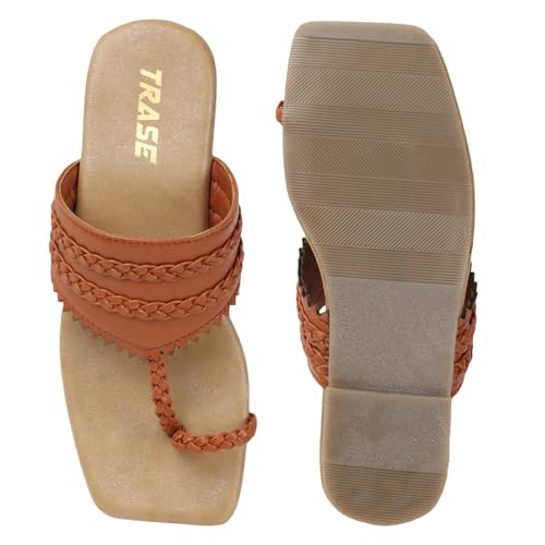 Image of TRASE Casual Flat Slippers For Women Sandals Stylish Footwear Flats Slippers Fashion Girls Chappal Ladies Sandal Daily Use, Ladies Sandals For Women Flat (46037)